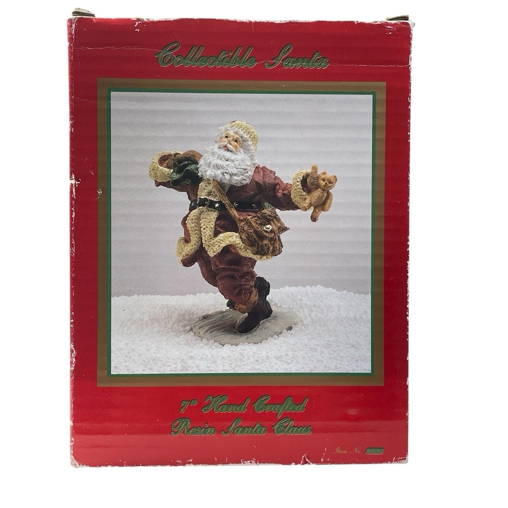 Collectible Santa 7" Hand Crafted Resin Santa Claus Figurine JHL 1993 Boxed